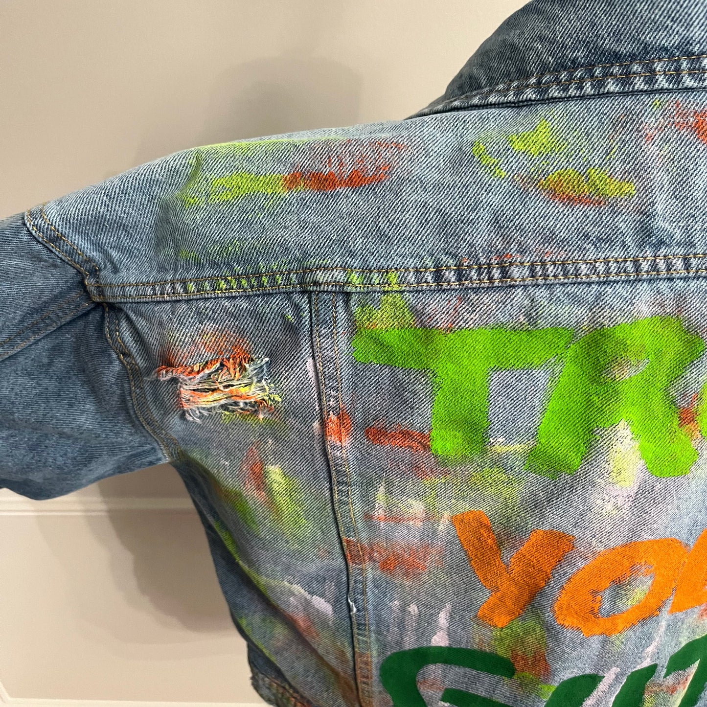Trust Your Gut Painted Jacket
