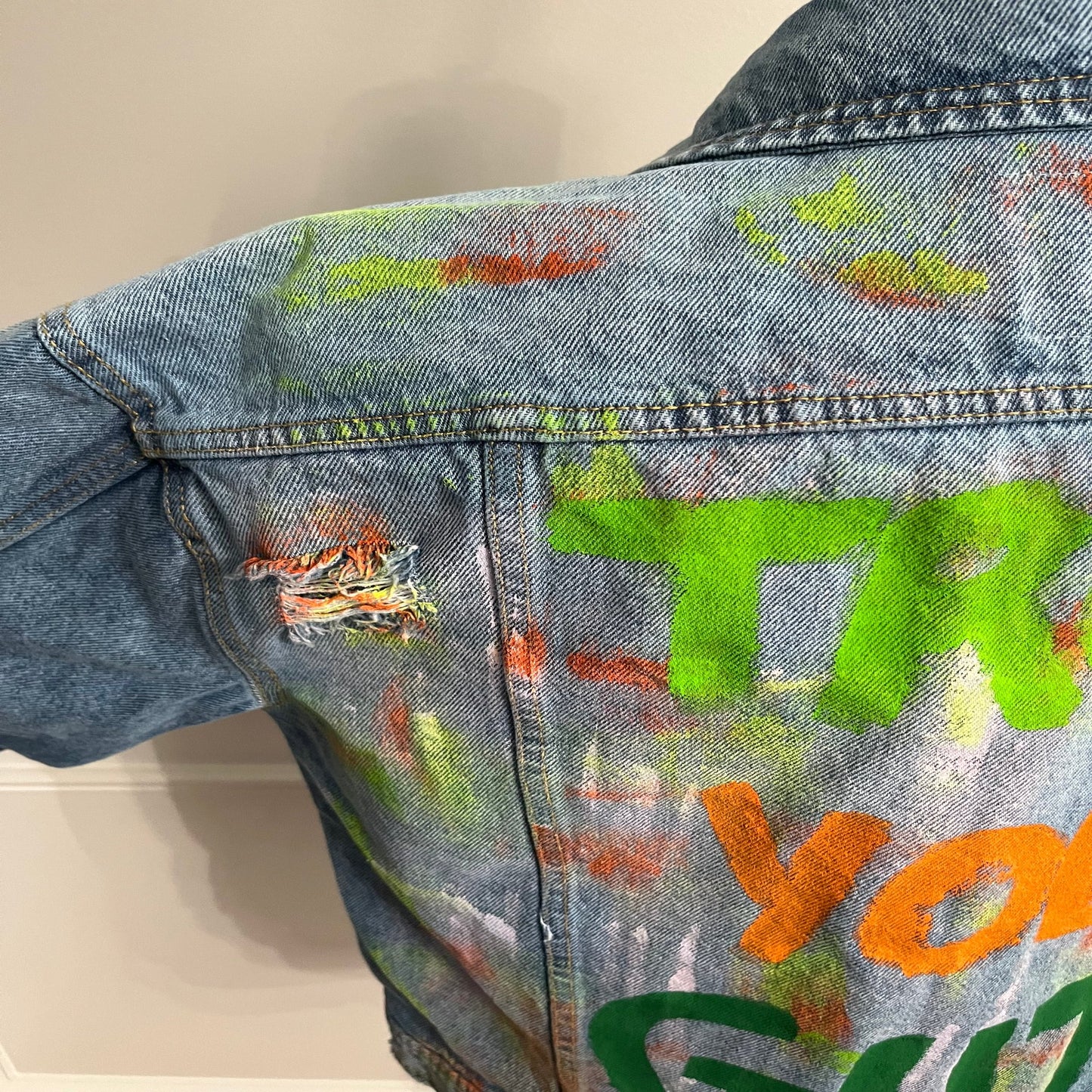 Trust Your Gut Painted Jacket