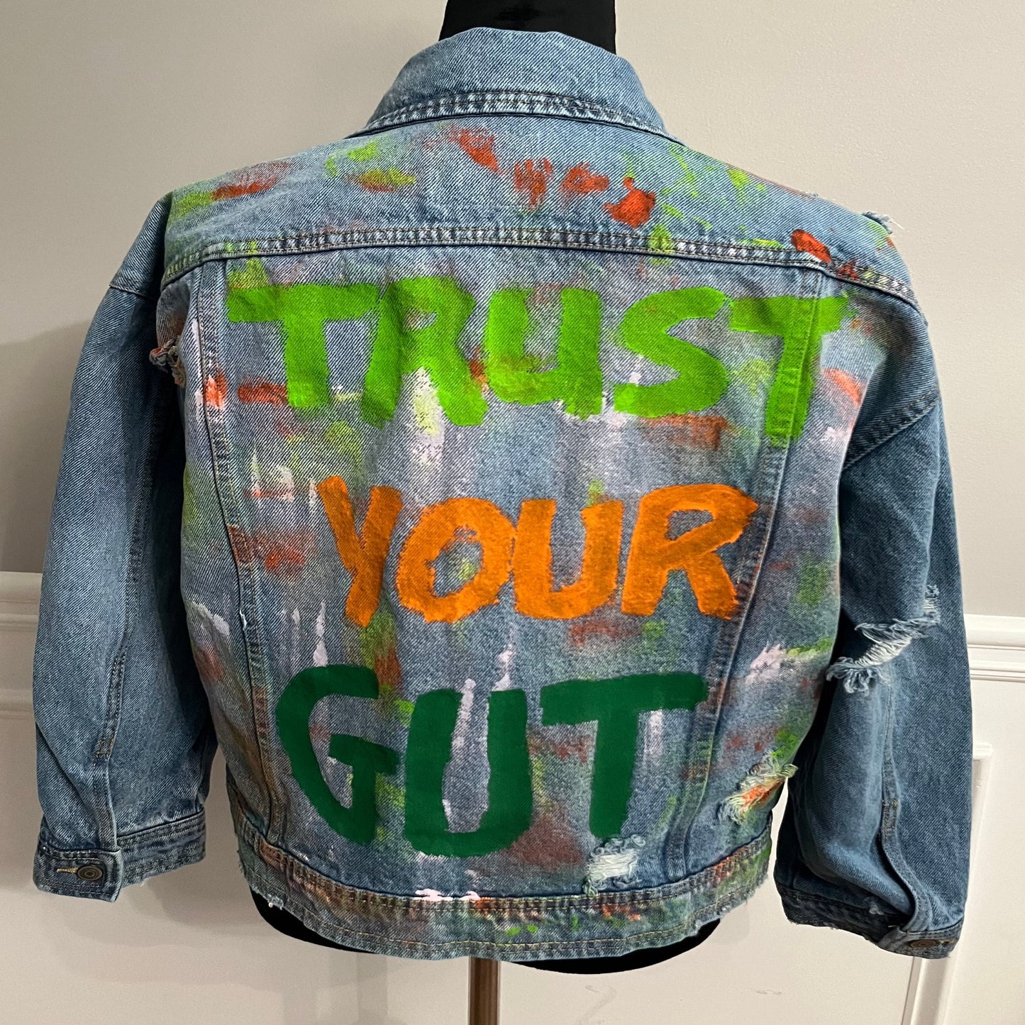 Trust Your Gut Painted Jacket