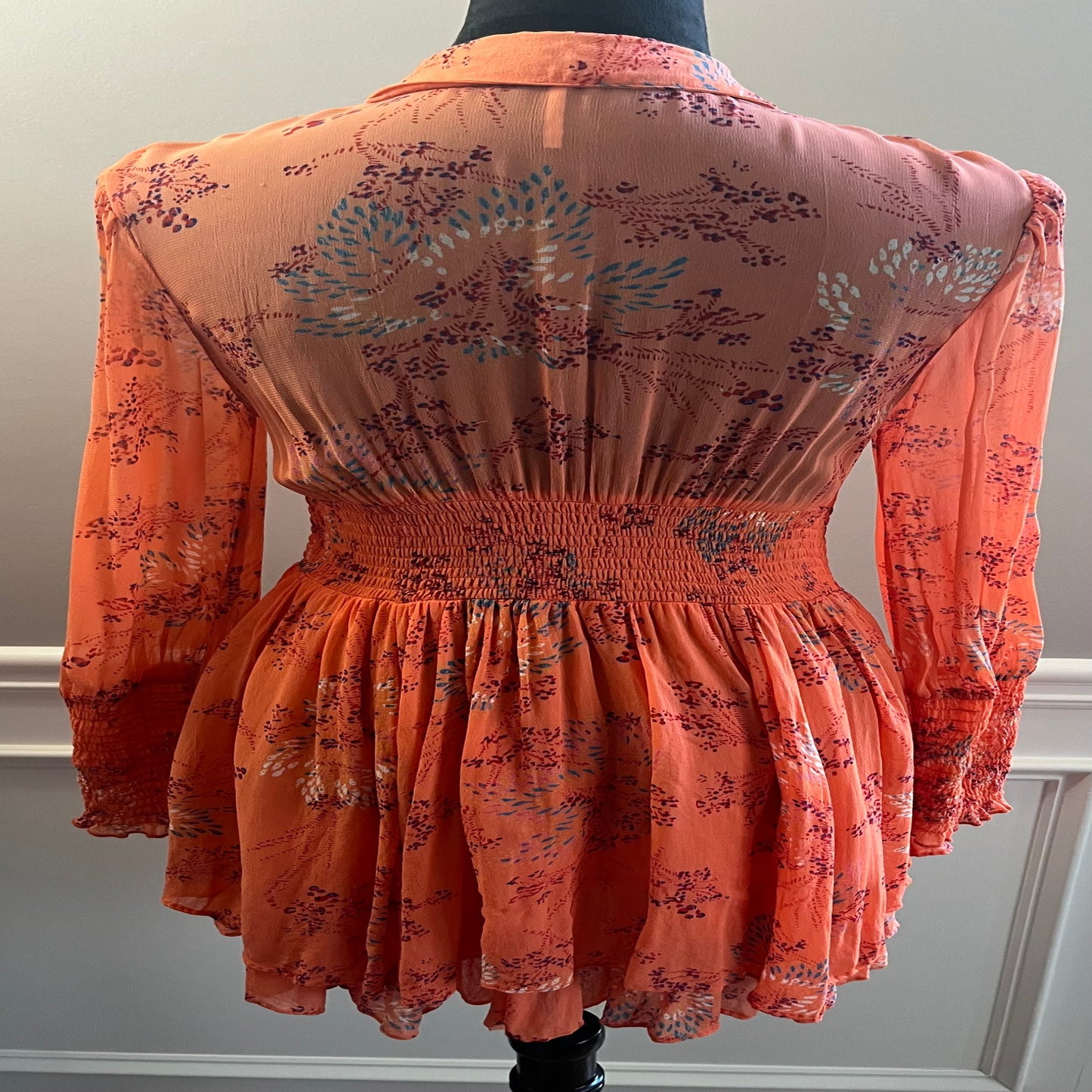 Free People Orange Floral Dress