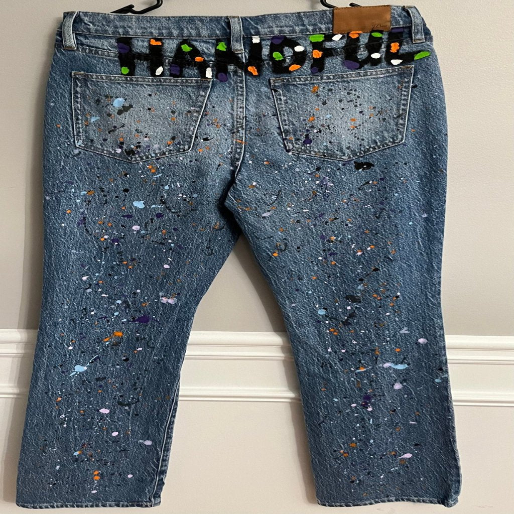 Hand Painted Denim Pants