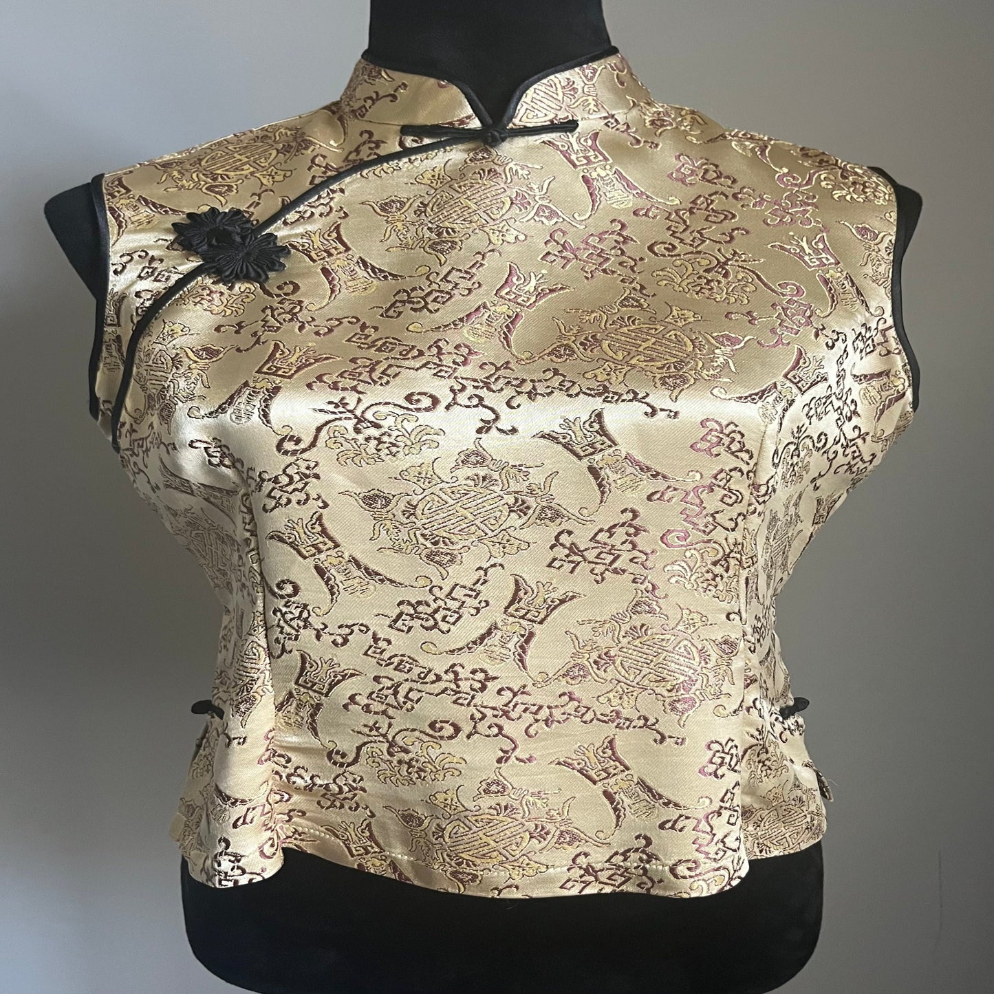 100% Silk Oriental Print Top