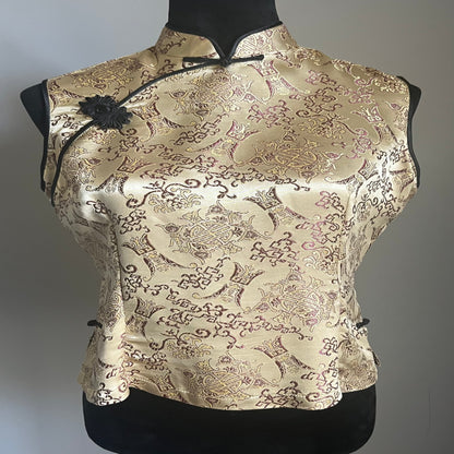 100% Silk Oriental Print Top