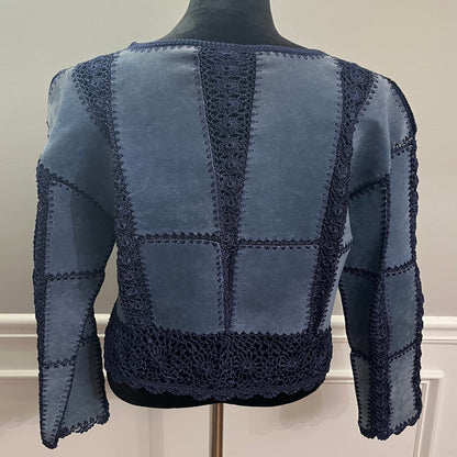 Leather and Crochet Patchwork Outerwear