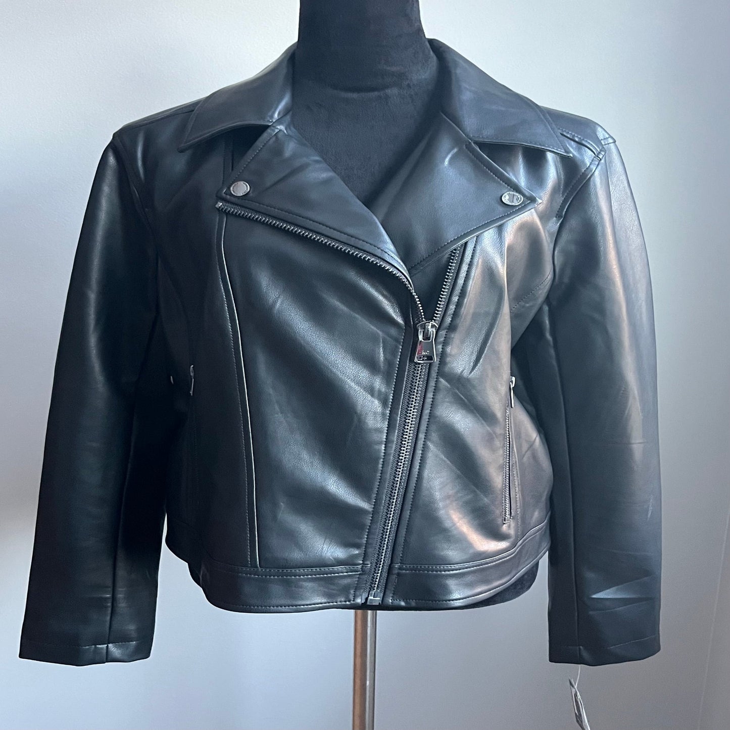 Kenneth Cole Faux Leather Moto Outwear